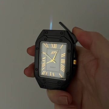 Metal Elegant Clock And Lighter 2in1
