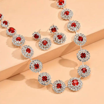 3 Pcs Quality Red Stone Necklace Set