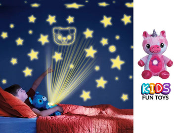 Ontel Star Belly Dream Lites, Stuffed Animal Night Light, Pink and Purple Unicorn.