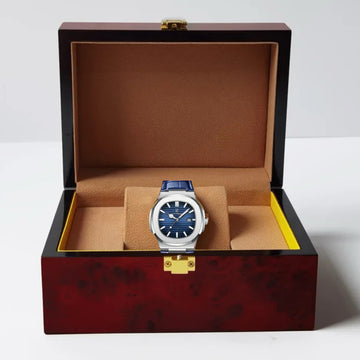 Leather Blue Belt Poedagar Date Watch