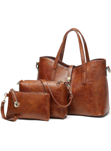 Leather 3 pcs Stylish Bag Set