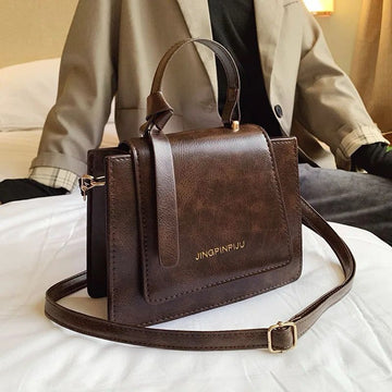 Jing Leather Classy Brown Purse