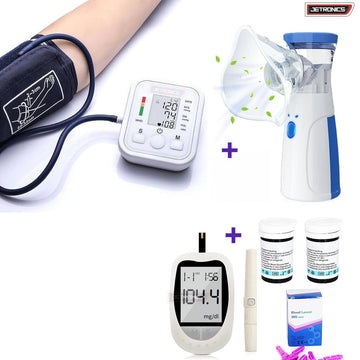 BP Monitor, Glucometer, Nebulizer
