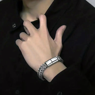 Men’s Shining Magnet Buckle Braided Bracelet