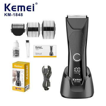 Kemei KM-1848 Waterproof Electric Body Shaver - ماكينة حلاقة كيمي للمناطق الحساسة والجسم